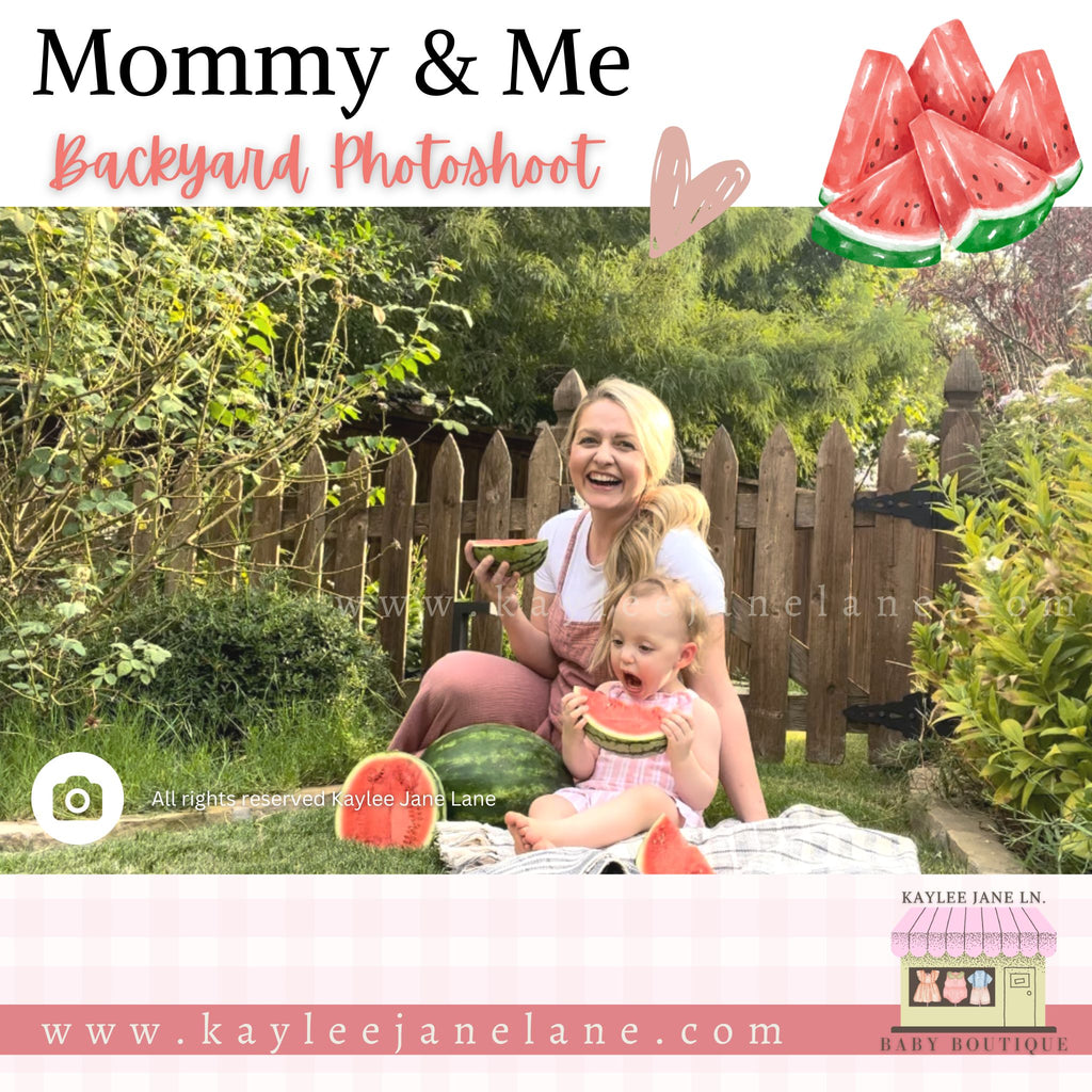 Sweet Moments Under the Texas Sun: Watermelon Backyard Mommy and Me Photoshoot