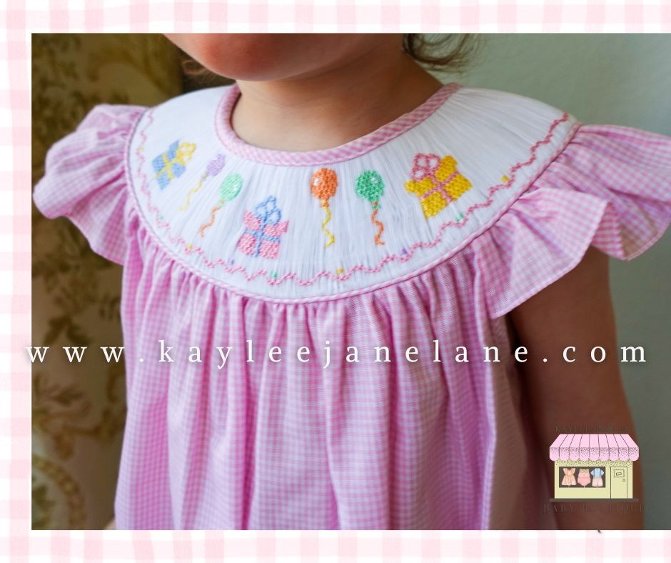 Birthday Girl Pink Gingham Bishop Dress Pink / 2T Birthday Girl Pink Gingham Bishop Dress Pink / 2T