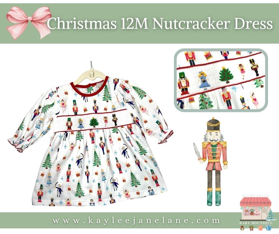 Smocked Nutcracker Character Embroidered Long Sleeve Dress in size 12M Smocked Nutcracker Character Embroidered Long Sleeve Dress in size 12M