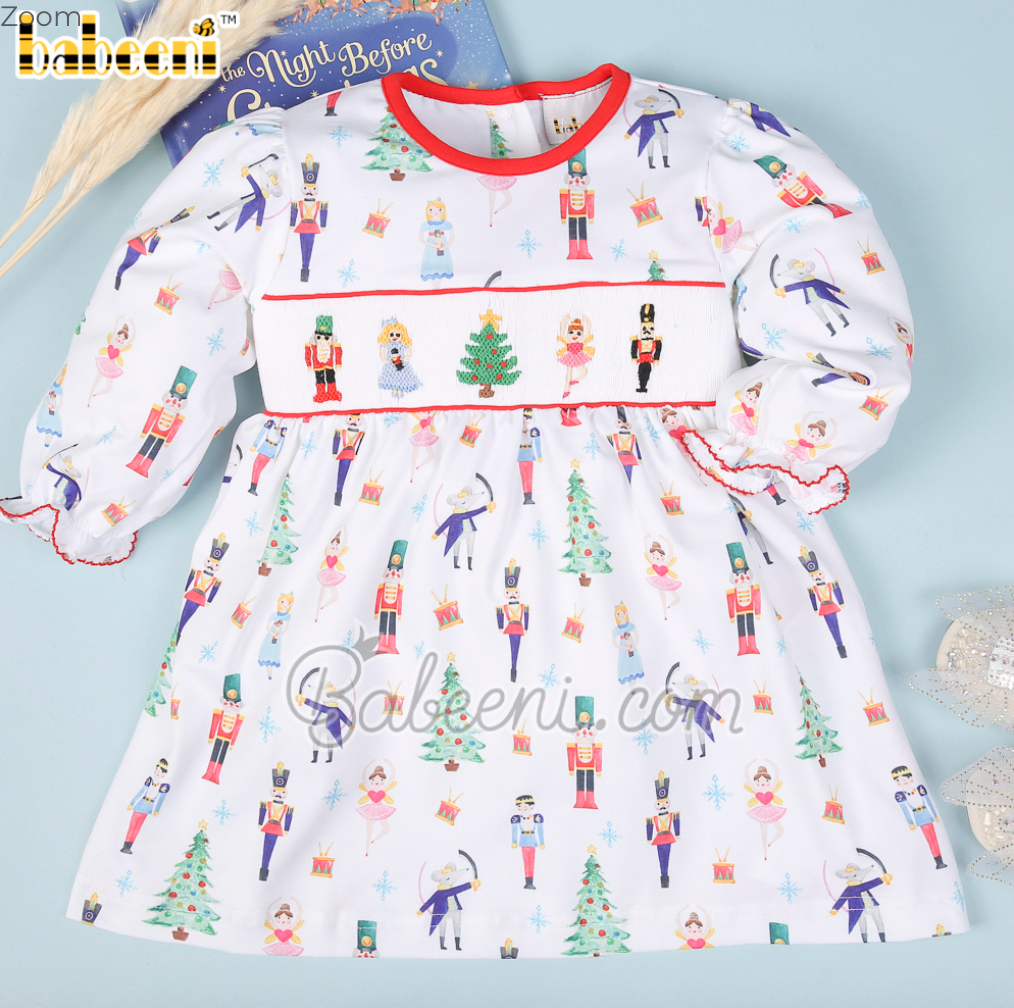 Smocked Nutcracker Character Embroidered Long Sleeve Dress in size 12M Smocked Nutcracker Character Embroidered Long Sleeve Dress in size 12M