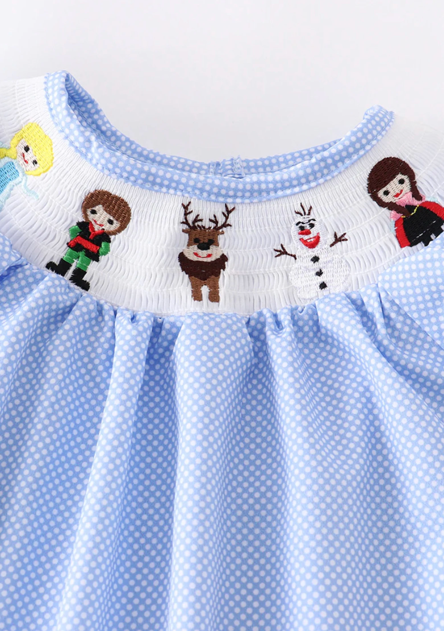 frozen smocked dress Ice Princess Bishop 7 Its soft Elsa and Anna Frozen theme