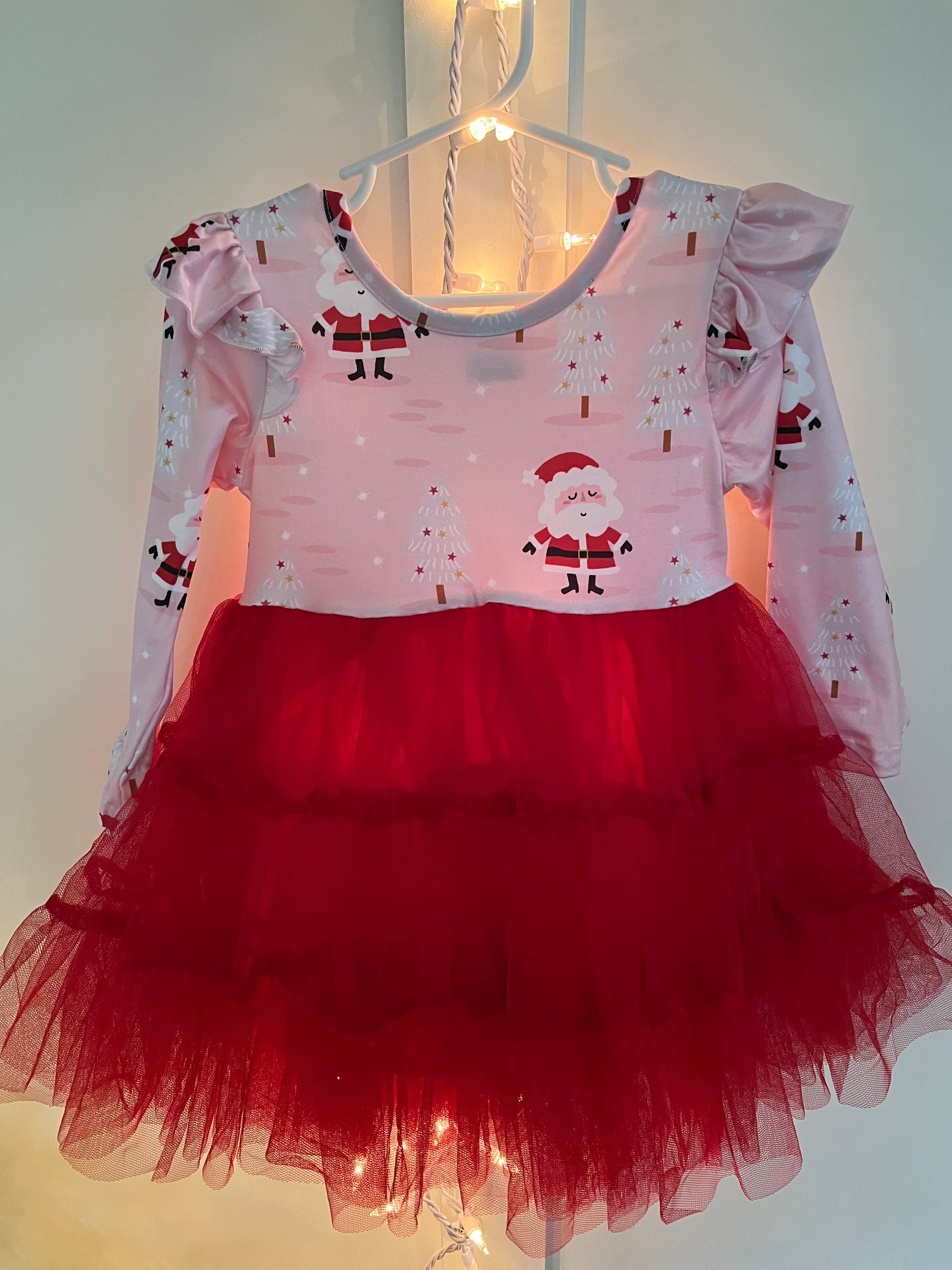 white christmas dresses Christmas Party Dress for Toddler Girl, Xmas Tartan Plaid, Winter Baby –  AmimamiDoll main image 1